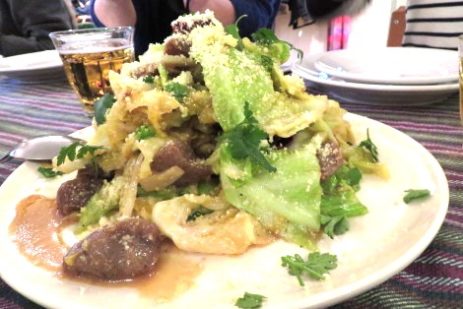 3月のお料理教室@fogより「キャベツとこんにゃくのサラダ」こんにゃくが砂肝に見えるところがポイント？photo by 石黒さん