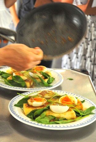 お料理教室@fog8月、豆腐のステーキに焦がしバター生姜醤油！ photo by 石黒さん